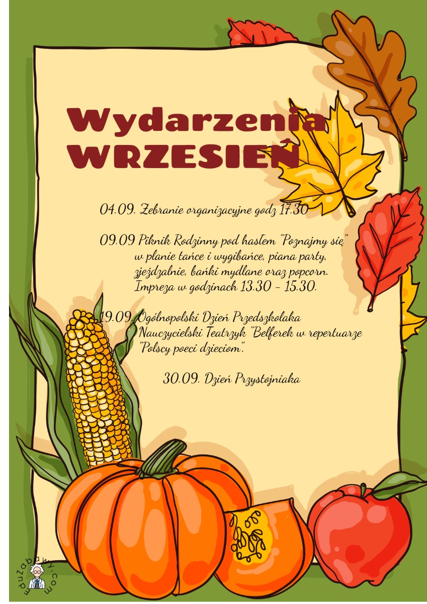Kalendarz wydarzeń na miesiąc wrzesień
